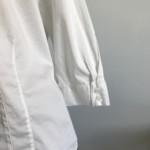 Studio Femme - White Button Up Adjusted  Blouse / Top - Picture 6 of 7